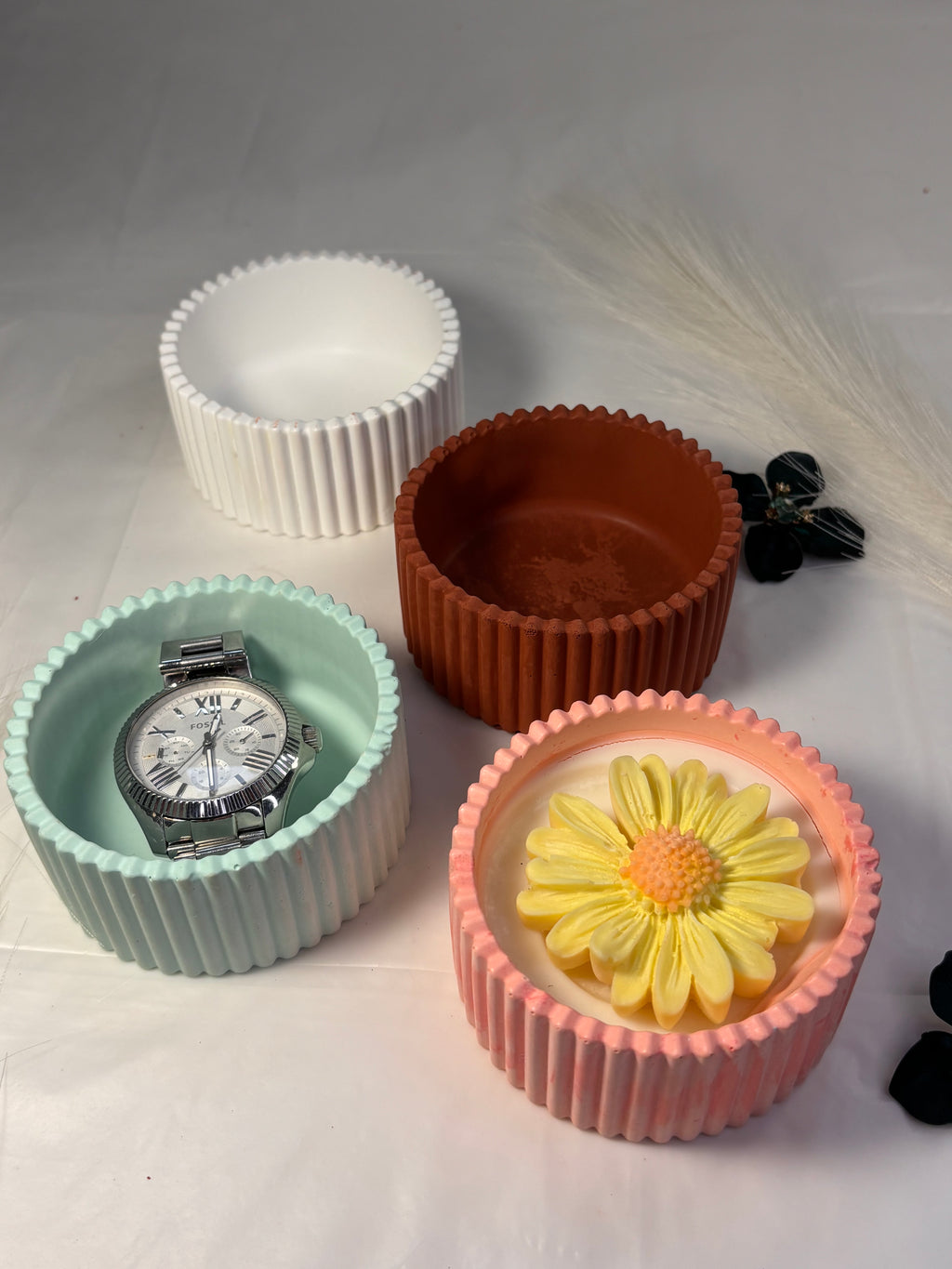 Artisan Ribbed Jewelry Trays