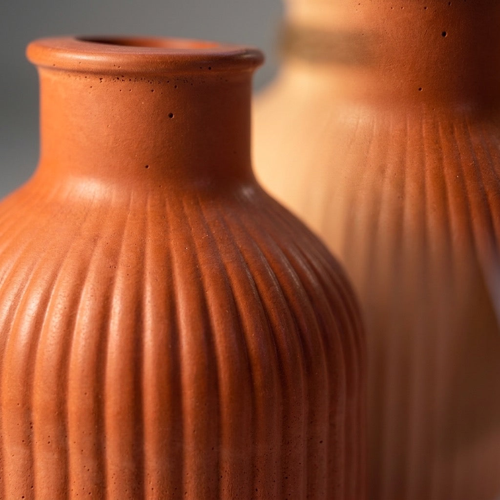 Small Hydrostone Ribbed Vessel