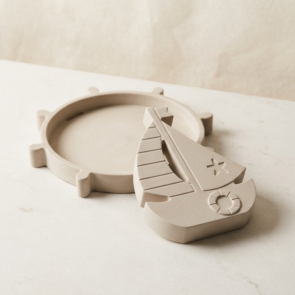 Marina Sailboat Hydrostone Set