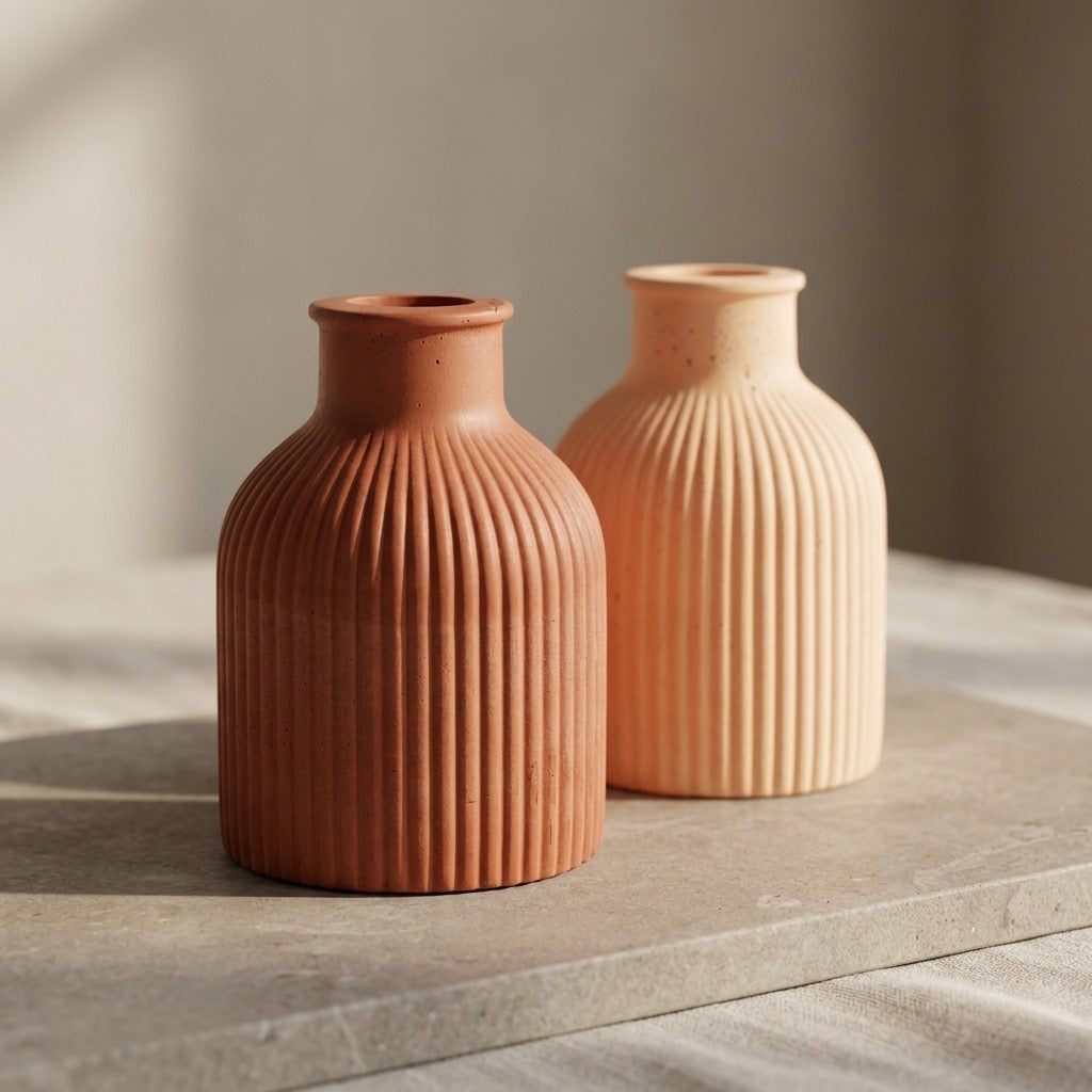 Small Hydrostone Ribbed Vessel