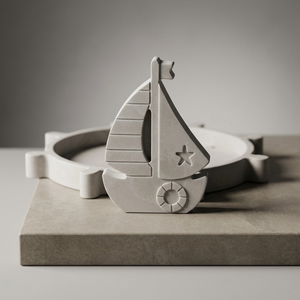 Marina Sailboat Hydrostone Set