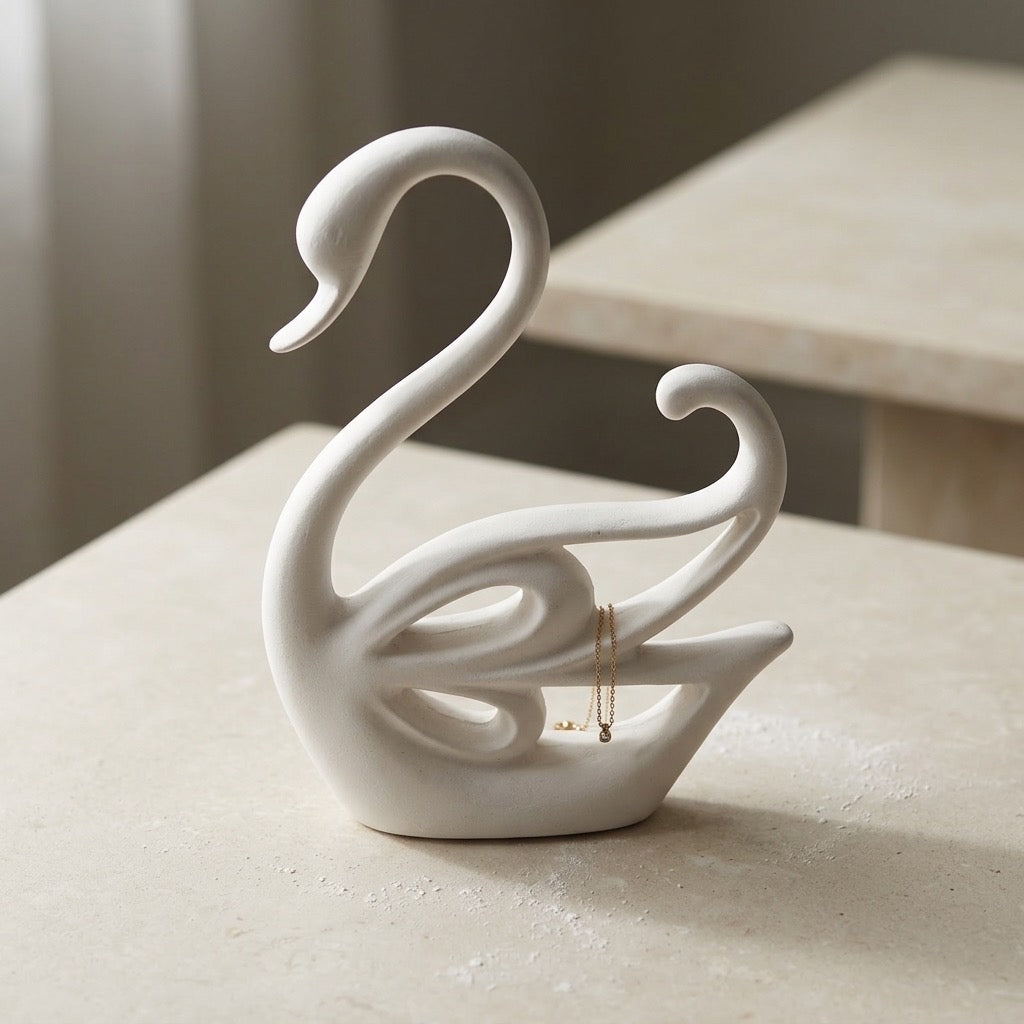 Pair of Swan Grace Hydrostone Trinket