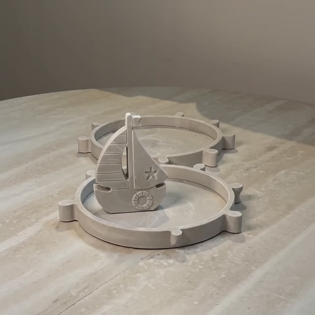 Marina Sailboat Hydrostone Set